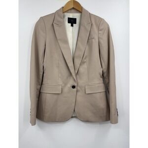 Banana Republic Blazer Womens 2 Beige‎ One Button Tailored Notch Lapel Stretch